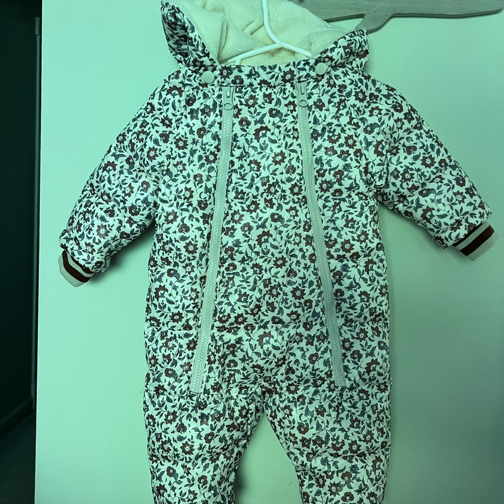 Floral Baby Snowsuit with Hood